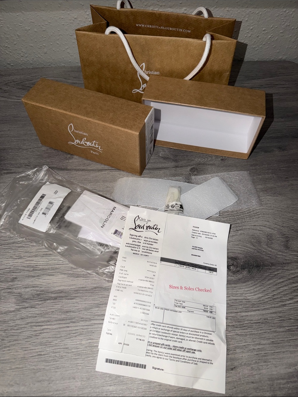 New empty Christian Louboutin sunglasses box